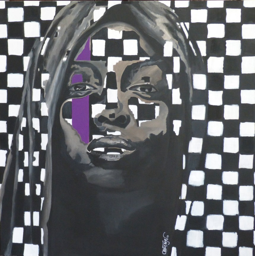 Untitled One, 2017 acrylique sur toile, 105 X105,5 cm, ©all rights reserved.