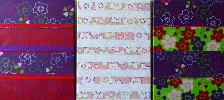 Triptyque de fleurs, 2017 acrylique sur toile , 56 X40 cm©all rights reserved,