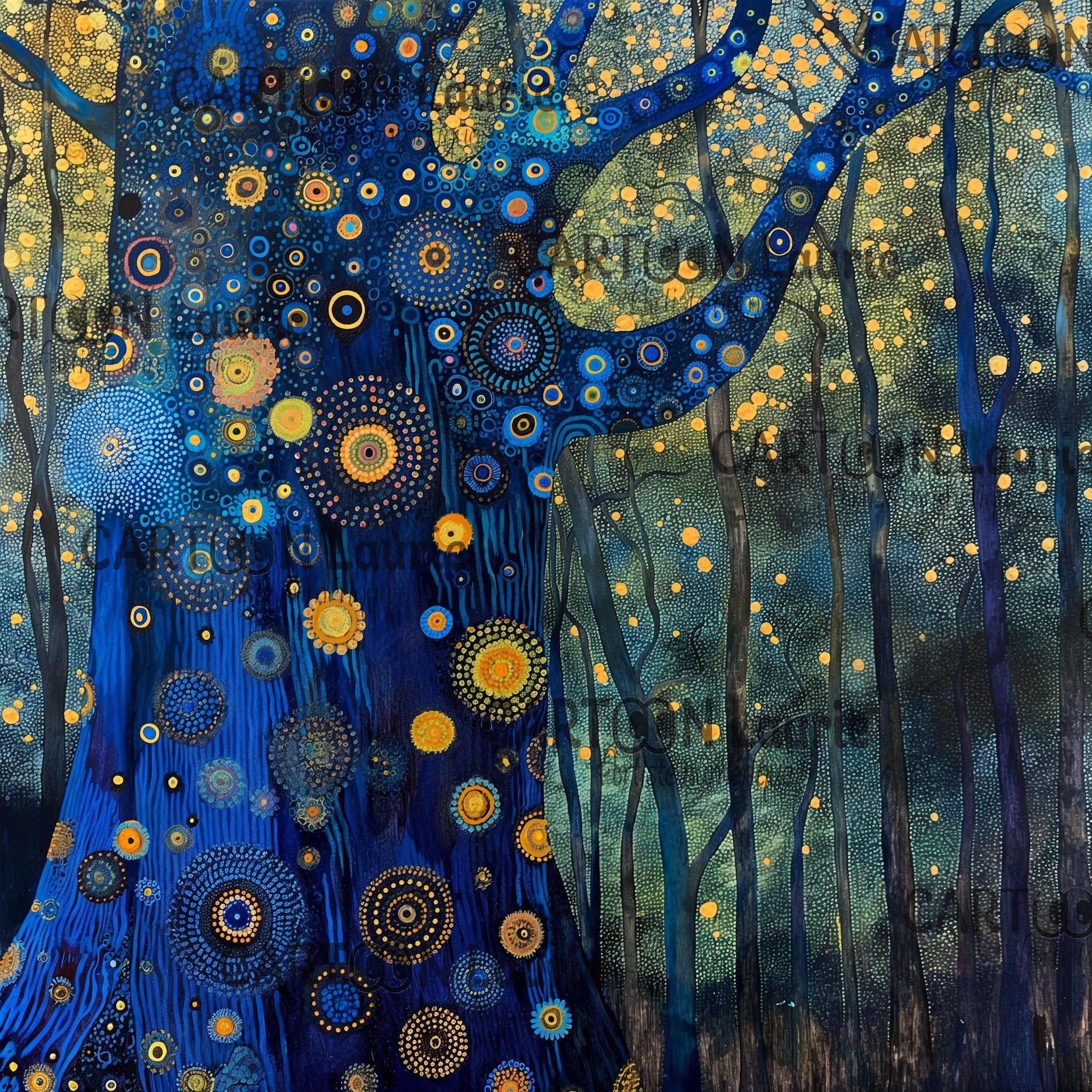 #forêt#arbres#cartoonlaurie#artnumerique#or