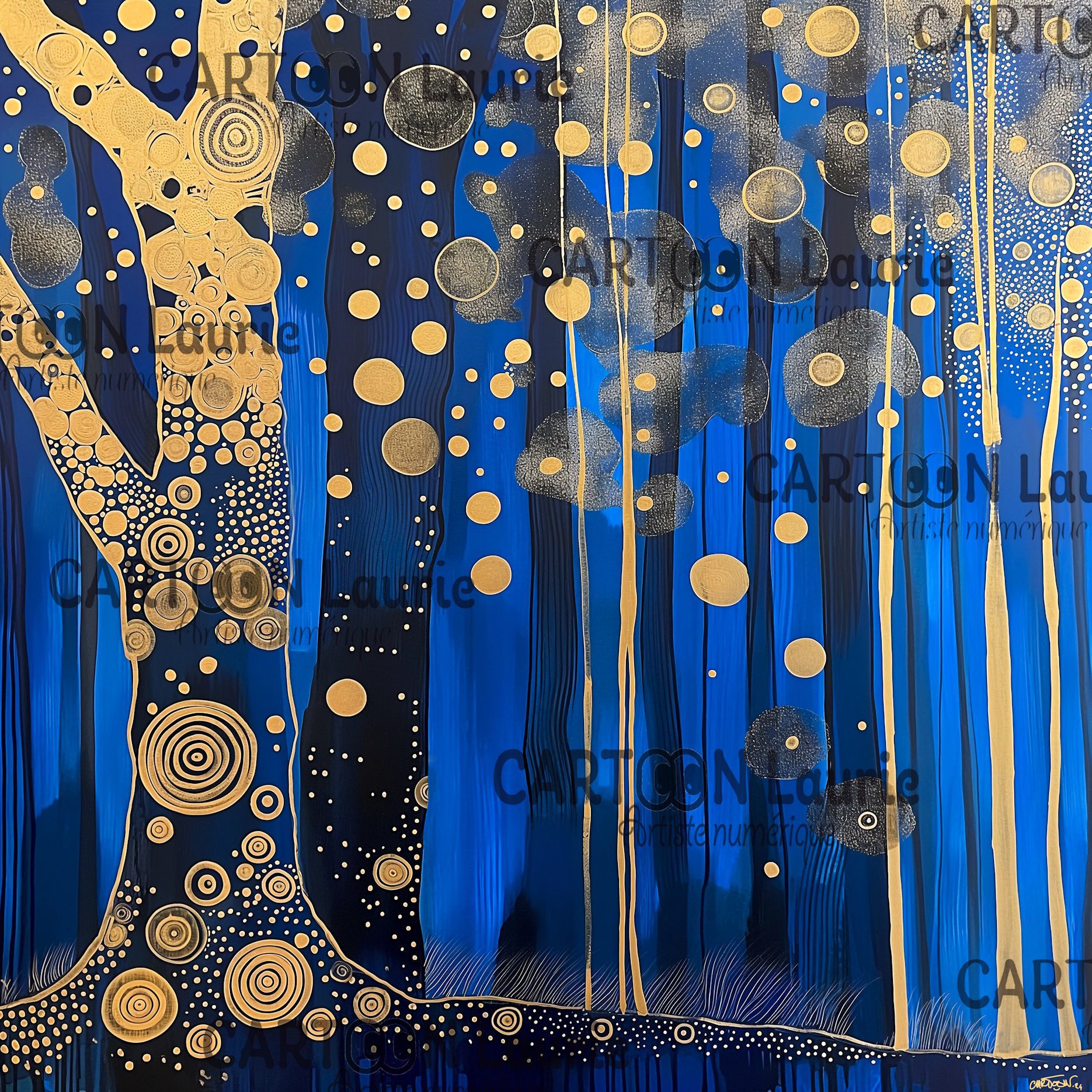 #forêt#arbres#cartoonlaurie#artnumerique#or